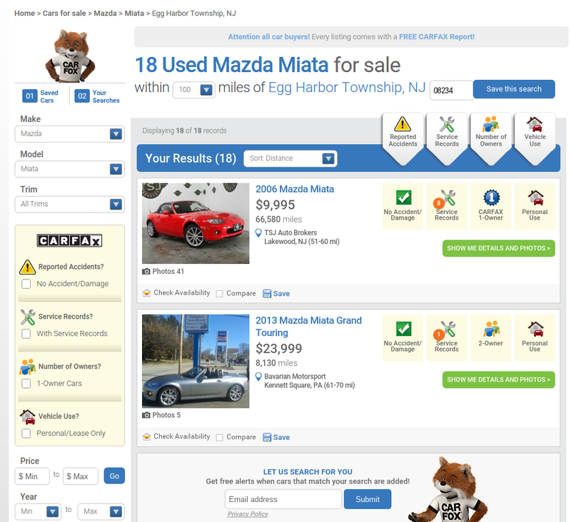 Illustration for article titled You Can Now Search For Used Cars On Carfax.com